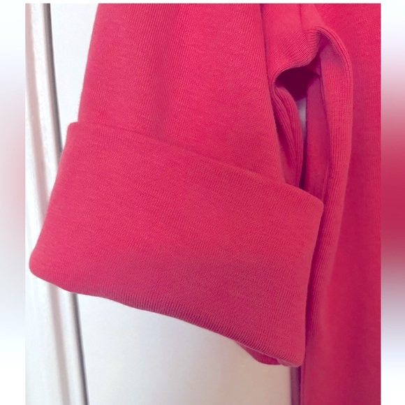 Lauren Ralph Lauren Womens Sz L Pink V-Neck Cuffed Elbow Short Sleeve Tee Top - Picture 4 of 5